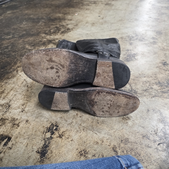 Frye Black Leather Harness Boots Sz 7.5 - Picture 3 of 4